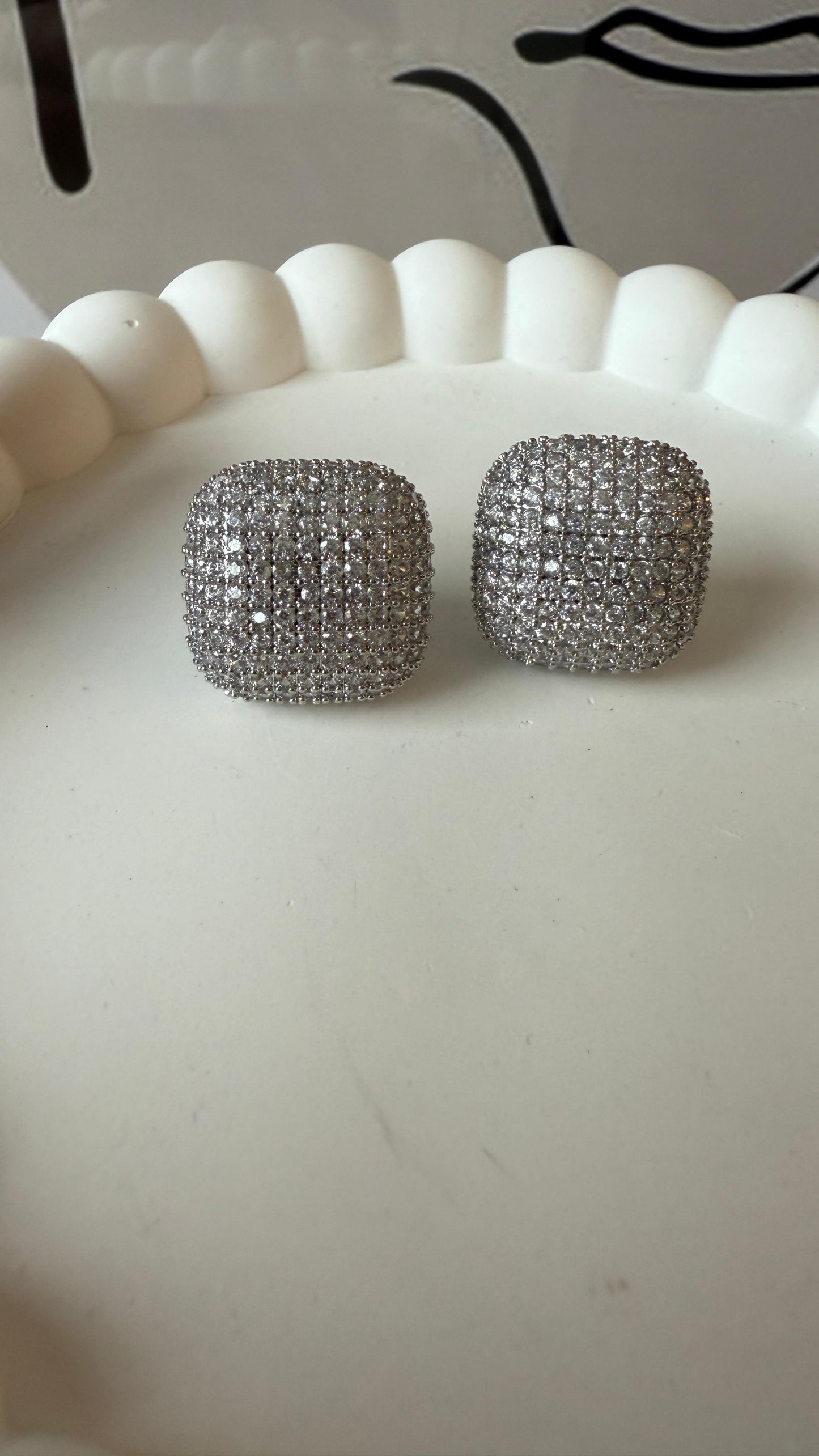 Pave Crystal Silver Küpe