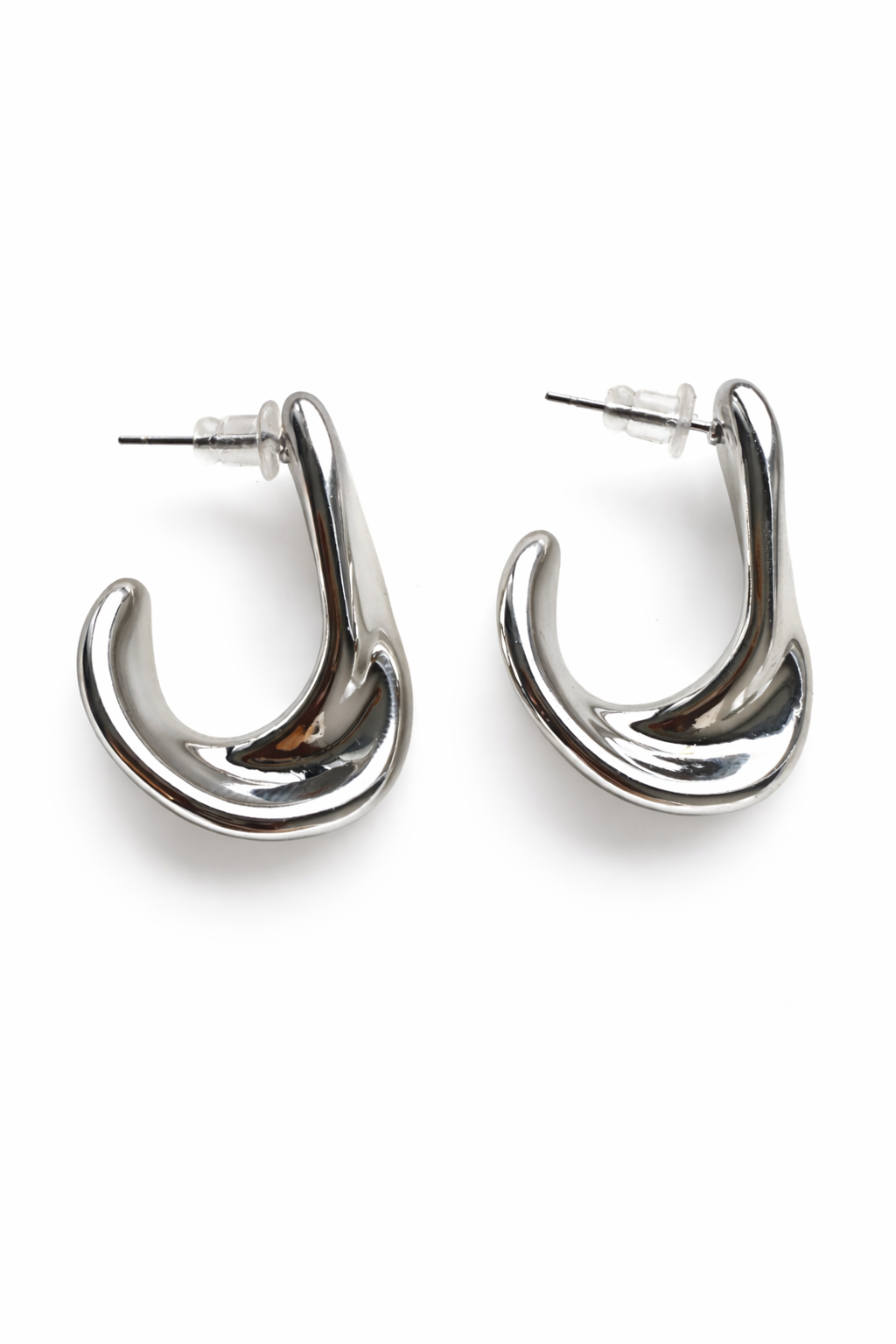 Modern Sculptural Silver Küpe