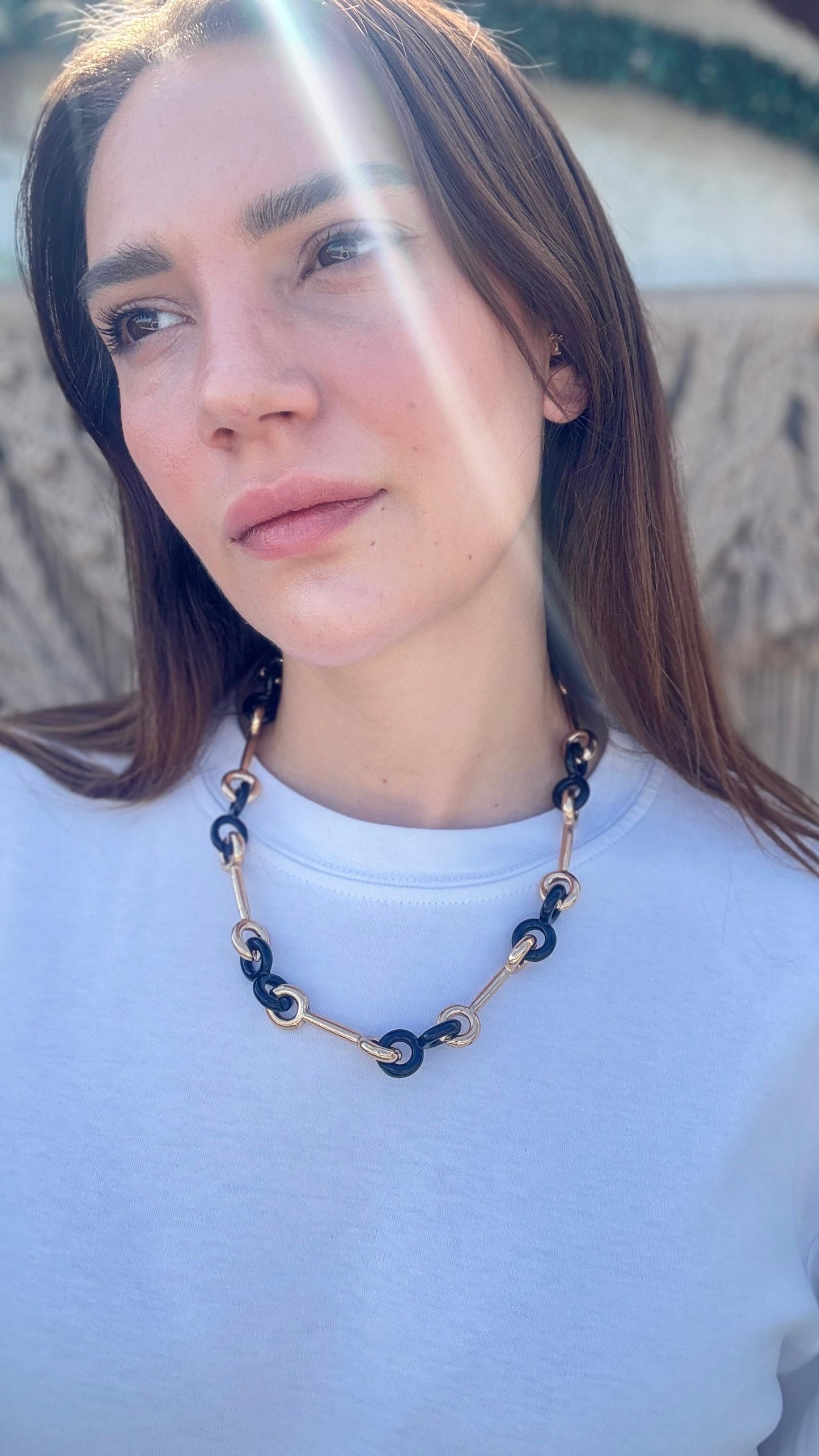 Milano Siyah Gold Marka Model Kolye