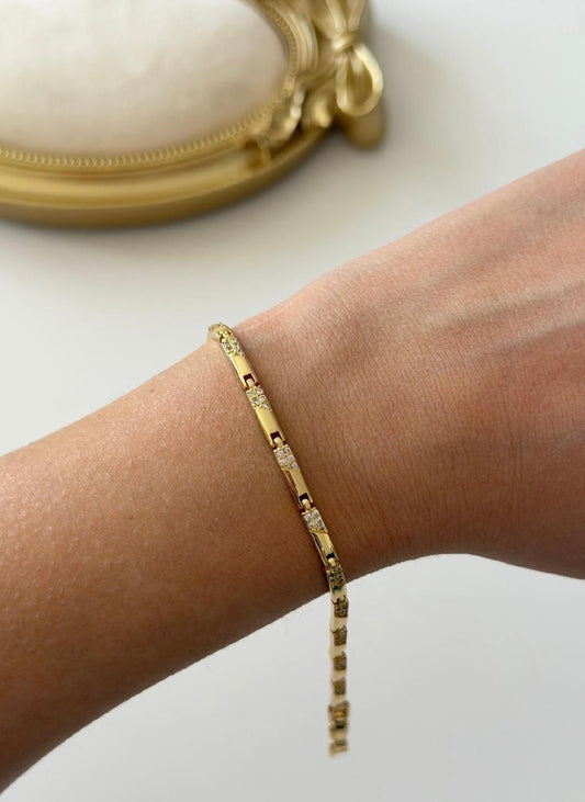 Işıltı Geçişli Altın Bileklik