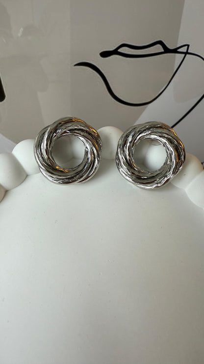 Spiral Silver Halka Küpe