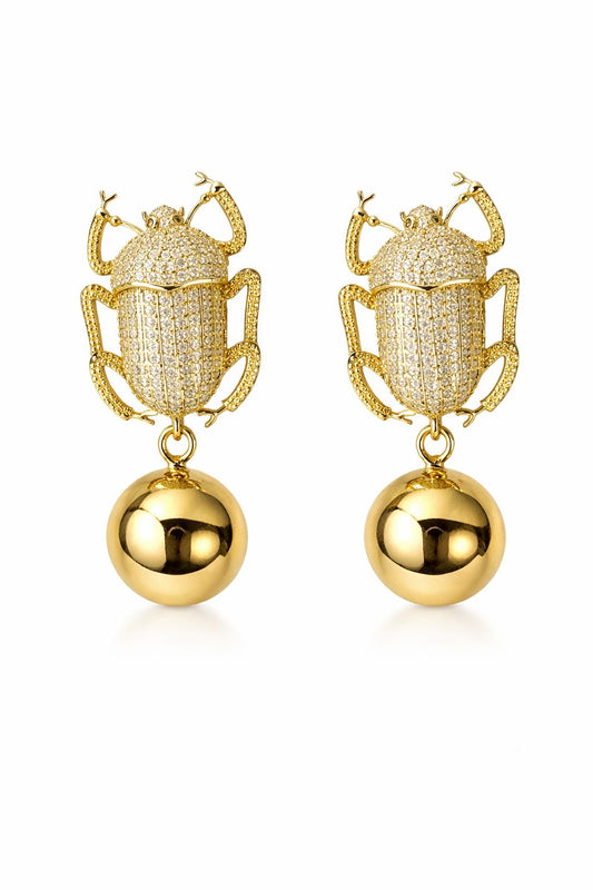 Golden Beetle Küpe