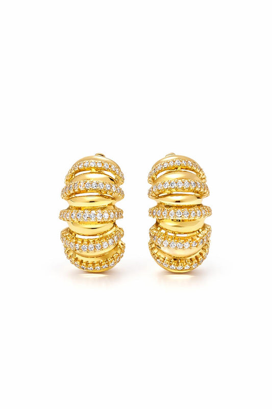 ZirkonTaşlı Kruvasan Küpe