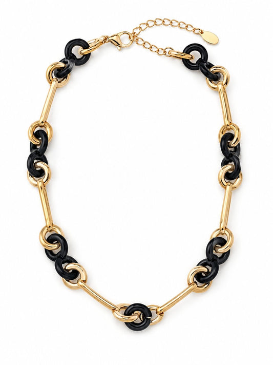 Milano Siyah Gold Marka Model Kolye