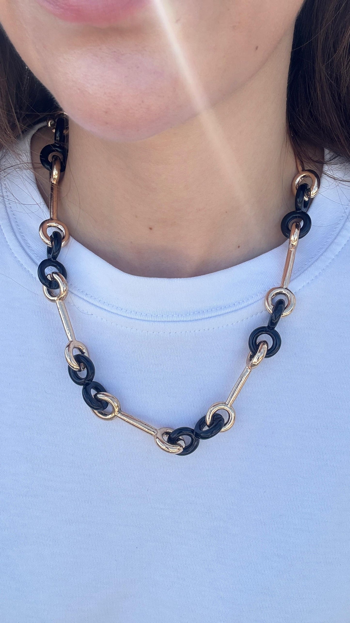Milano Siyah Gold Marka Model Kolye