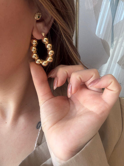 Gold Bubble Halka Küpe