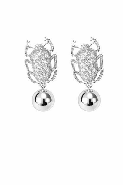 Silver Beetle Küpe