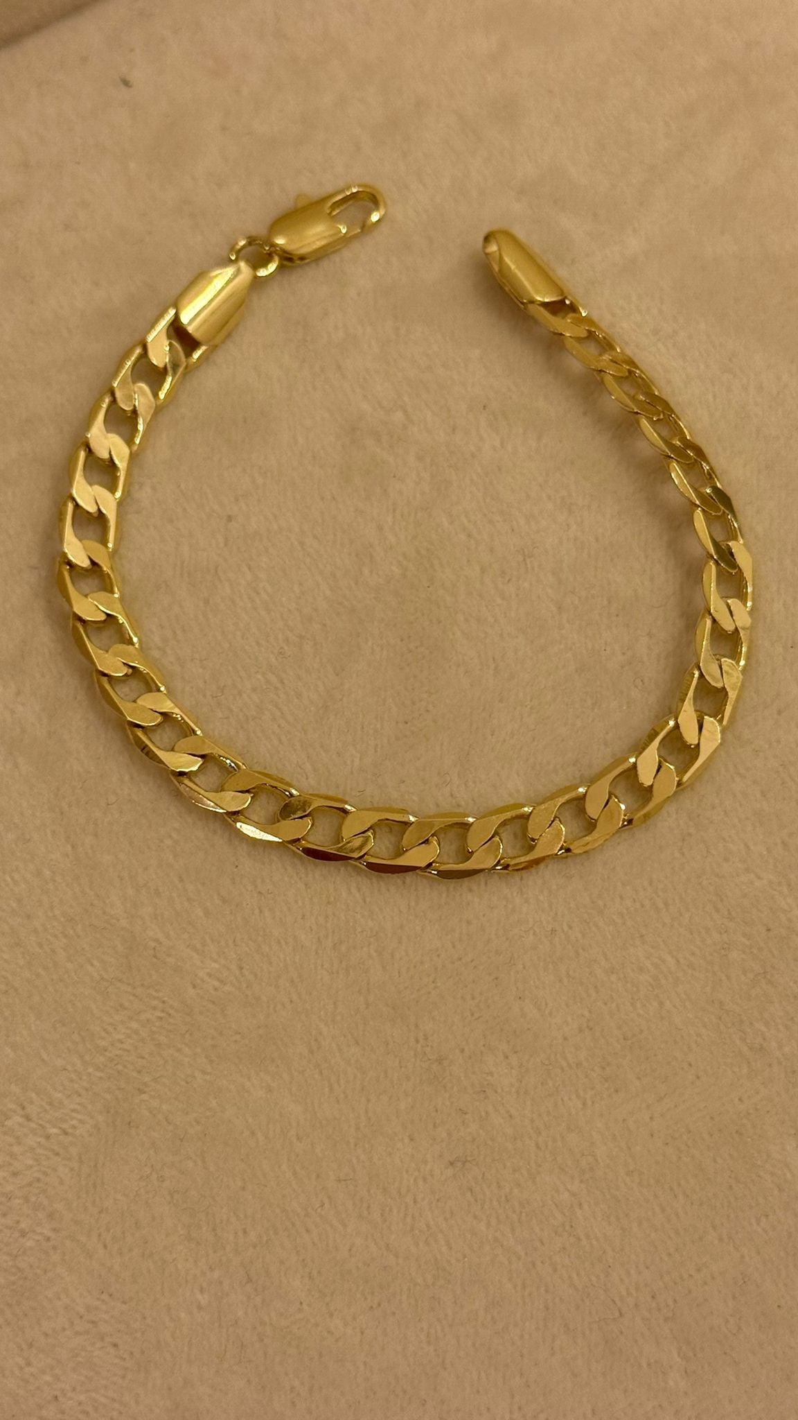 Gold Zincir Bileklik (Curb Model)