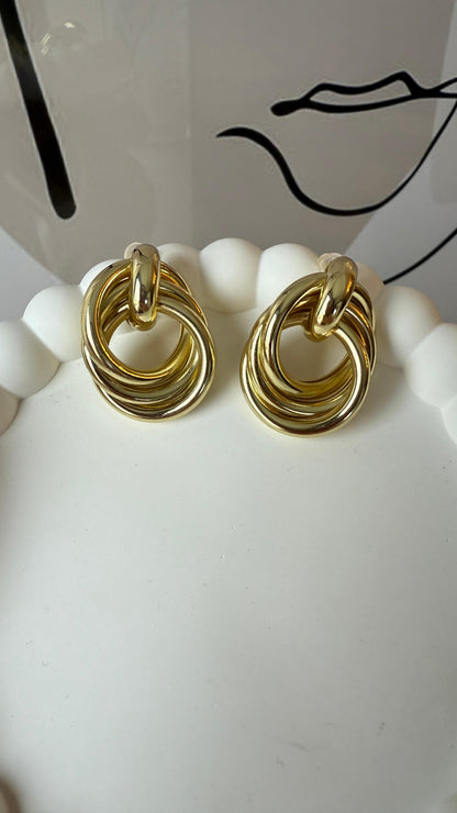 Çoklu Halka Gold Küpe