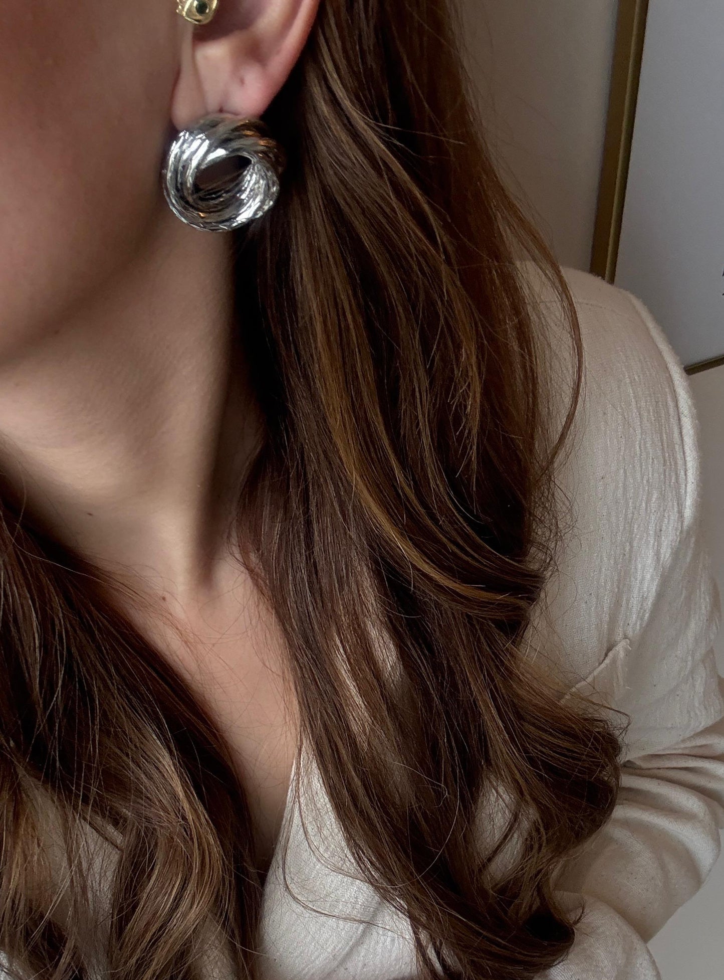Spiral Silver Halka Küpe