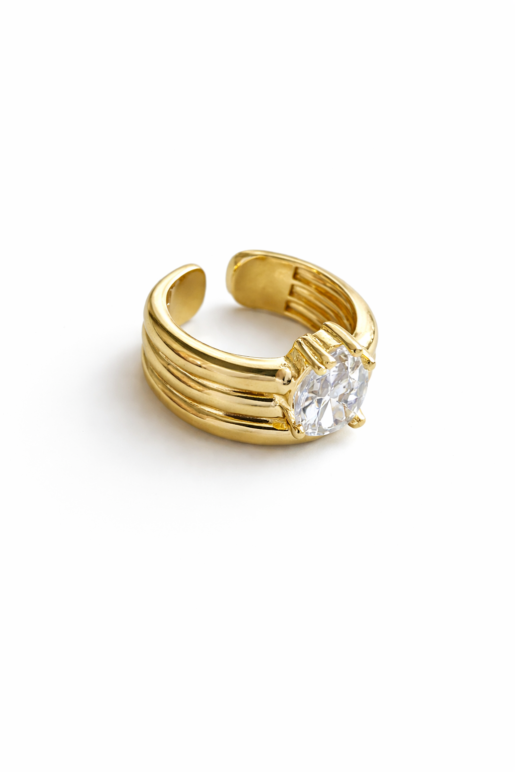Modern Taşlı Gold Yüzük