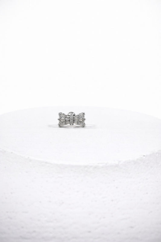 Taş Detaylı Arkadan Vidalı Kıkırdak Piercing (Barbell)