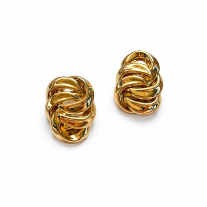 Gold Örgü Formlu Marka Model  Küpe
