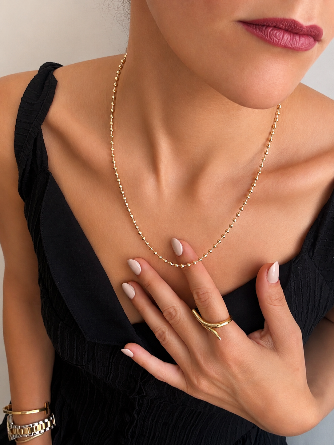 Top Zincir Gold Kolye