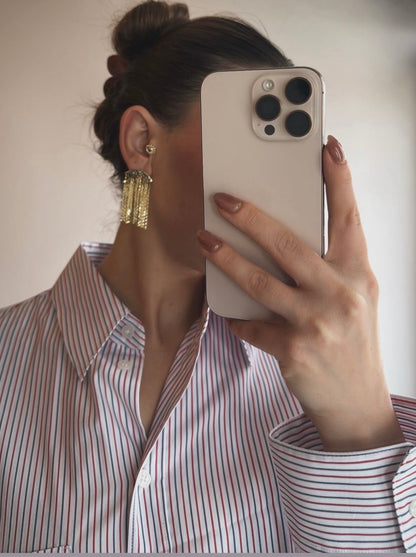 Golden Işıltı Püskül Küpe