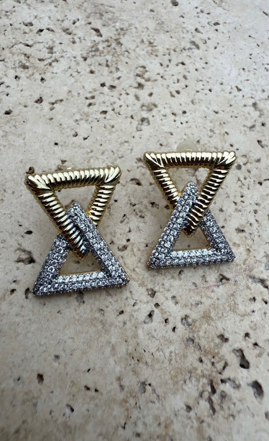 Luxe Geometrik Üçgen Küpe