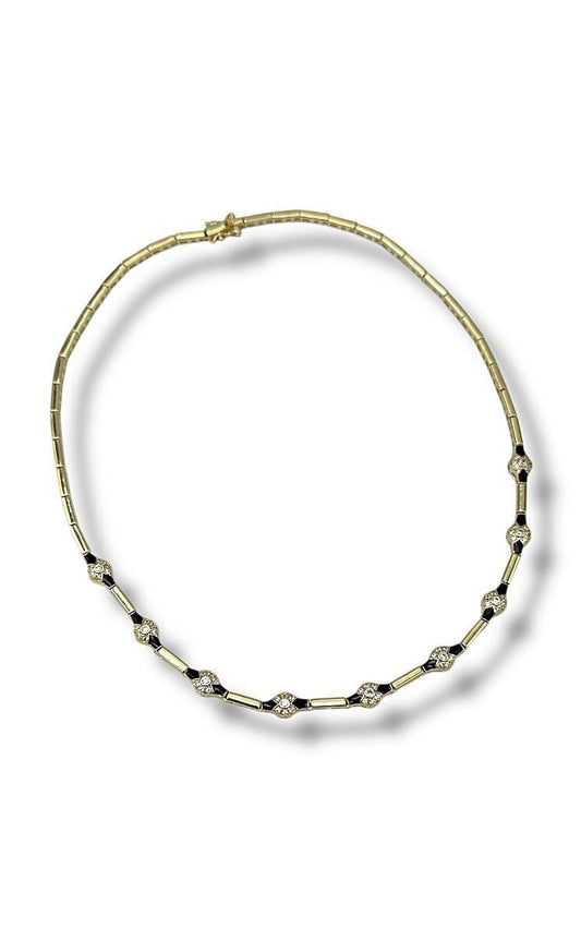 Siyah Taşlı- Kolye