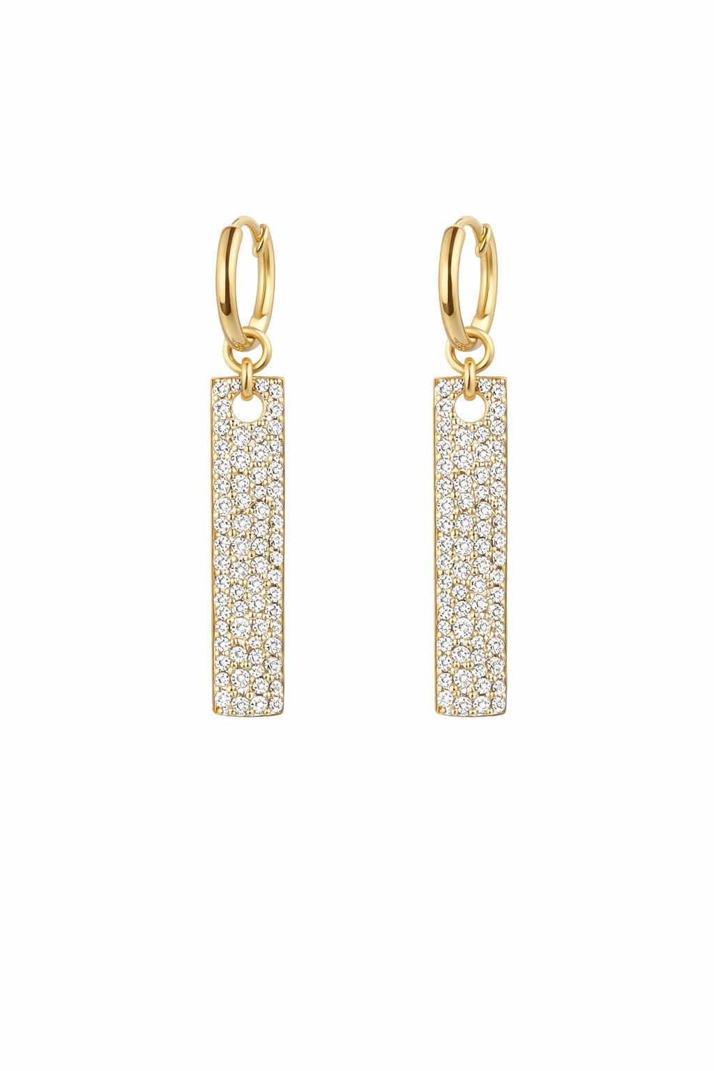 Zirkon Taşlı Blok Küpe