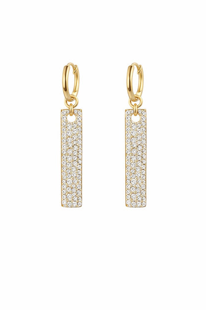 Zirkon Taşlı Blok Küpe