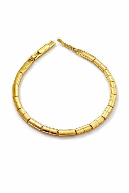 Geometrik Baklalı Gold Bileklik