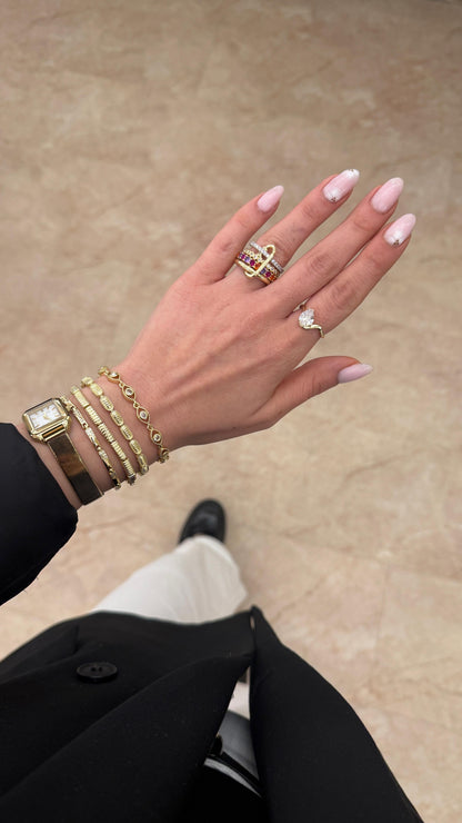 Işıltı Geçişli Altın Bileklik