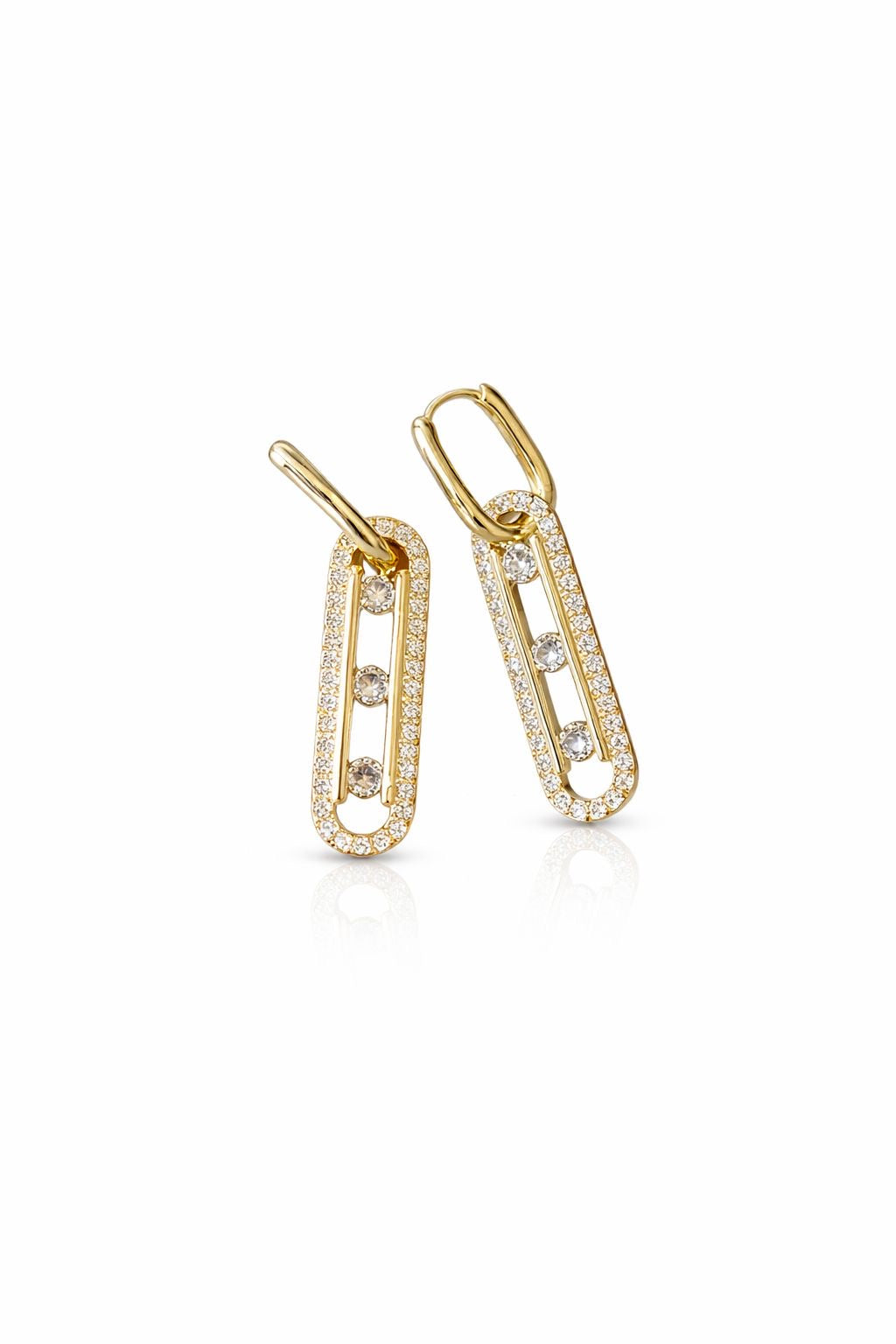 Gold Zirkon Taşlı  Messika Küpe