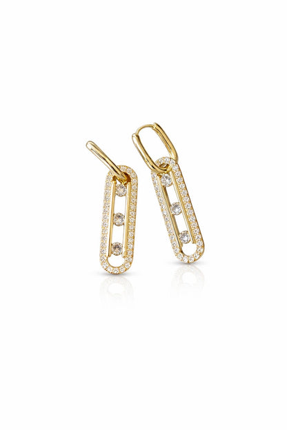 Gold Zirkon Taşlı  Messika Küpe