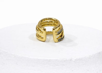 Taş Detaylı Gold Renk Ear Cuff (Kıkırdak Küpesi)
